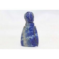Handmade Snuff Perfume Bottle Natural Blue Lapis Lazuli Stone Hand Engrave LP25